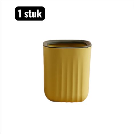 Mini poubelle de bureau compacte en plastique pour collecter les petits déchets au bureau dans la chambre et à la maison 1 pièce couleur jaune (1/5)