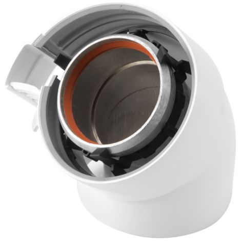 Coude 45° Rolux Gaz Ø 60/100mm alu/PVC (1/5)