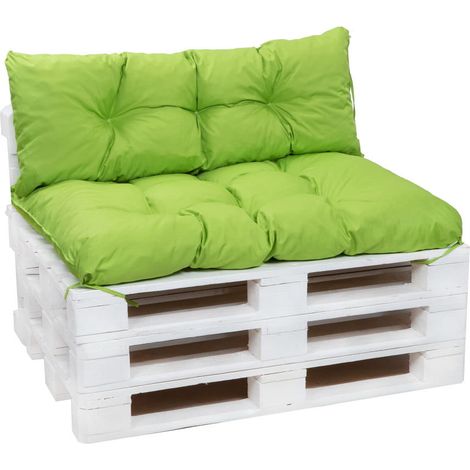 Set Coussins pour palettes, Assise 120 x 60 et Dossier 120 x 60cm, coussin palette in-extérieur Chaux, SETGARDEN