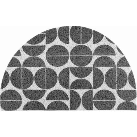 Tapis d'Entrée Demi-Lune "Cosmix" 45x75cm Gris (1/2)
