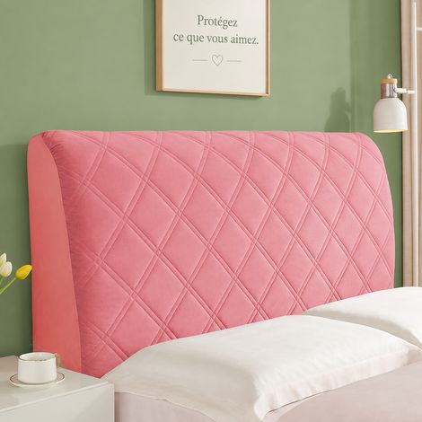 Housse de Tête de Lit Velours Cristal Rose Pastèque Modèle Épais à Carreaux Obliques Longueur de Tête de Lit 180 cm Rembourrage Ouaté Épais Anti-Choc 1 kg – Livraison gratuite (1/3)