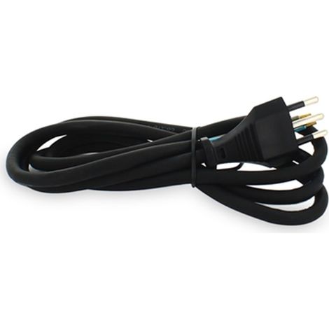 Cavo alimentazione gommato nero 1,5mt 3x1mm spina Italia