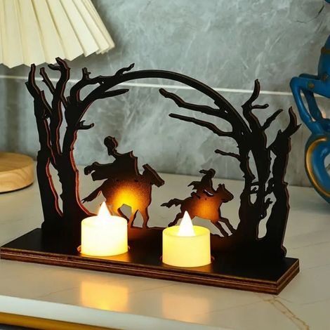 Support-Chandelle-Halloween-Chevalier-Sorcier-Bois-Silhouette-Décor-Bureau-Maison-Fête-1-Pièce (1/5)