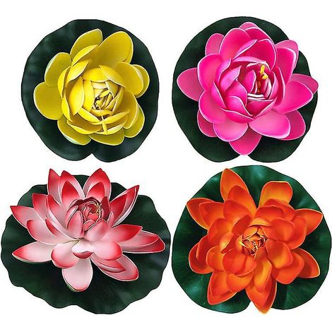 4 pièces de décoration de lotus artificiel