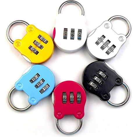 Serrure à Combinaison 6 PCS Cadenas à Combinaison, Cadenas Code 3 Chiffres, Mini Cadenas à Combinaison Réinitialisables Coloré, pour Lockers Gym, école, Clôture et Entreposage etc, Coloré (1/5)