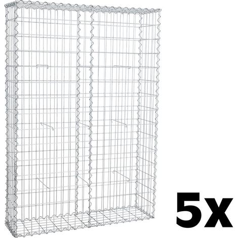 Gabione Steinkorb Steingabione 5x 150x100x30cm Drahtkorb Mauer Sichtschutz Zaun (1/5)