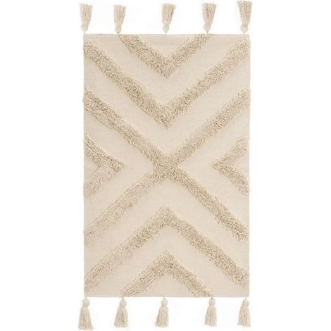 Tappeto in cotone con frange 80x50 cm