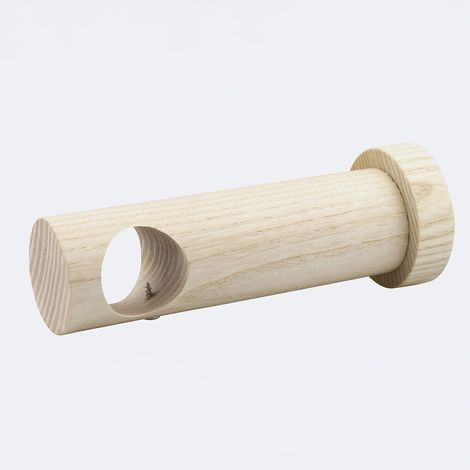 Support en Bois Naturel Ø28mm de 11cm pour barre à rideaux - Boulet (1/2)