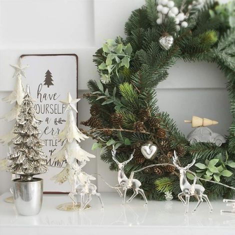 Décoration de Noël, 3m 20 lumières Décoration de Noël pour patio petites lumières colorées (lumière blanche) (1/3)