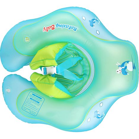 Bouée bébé en PVC, taille L, ajustable et confortable pour nouveau-né. Gonflable pour piscine. (1/5)