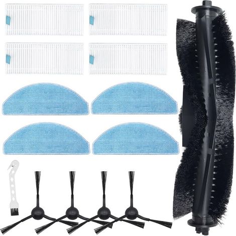 CYRILL –KimSin Accessoires pour Laresar Mars 01 pièces de rechange pour aspirateur robot, brosse rotative + 4 filtres + 4 Chiffon nettoyage + 6 brosses latérales (1/5)