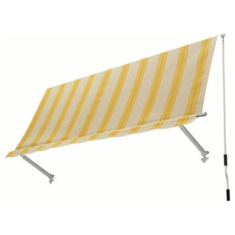 TENDA SOLE A CADUTA 2,5X2,5MT SENZA CASSONETTO GIALLO BIANCO BALCONE BRACCI 3932