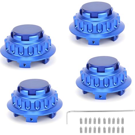 4pcs Jantes Moyeux Caps Aluminium 3en1 Cache-Roue 7PP601149A Accessoire Remplacement Bleu (1/5)