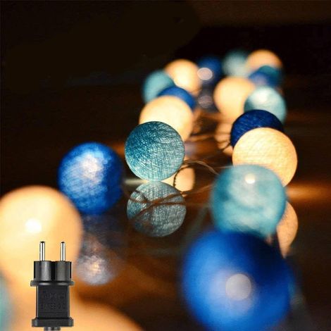 Ciskotu 3,8 m 20 LED guirlande lumineuse Lampions d'intérieur, guirlandes lumineuses pour chambre d'enfant avec prise Cotton Ball pour Noël, fête, jardin, terrasse (1/5)