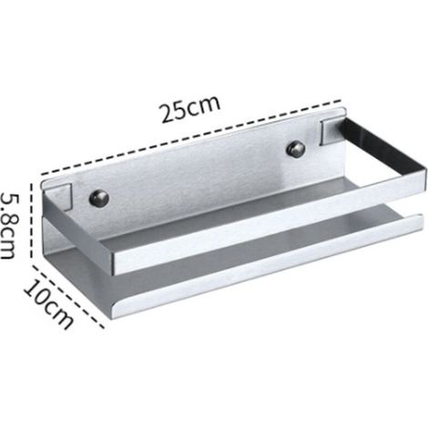 Fournitures de cuisine multifonctionnelles, organisateur mural en acier inoxydable 304 (argent 25 cm) (1/5)