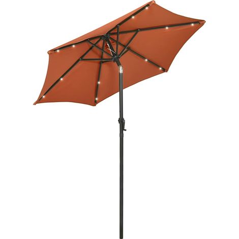 Ombrellone  Parasole con Luci LED Terracotta 200x211 cm in Alluminio (1/5)