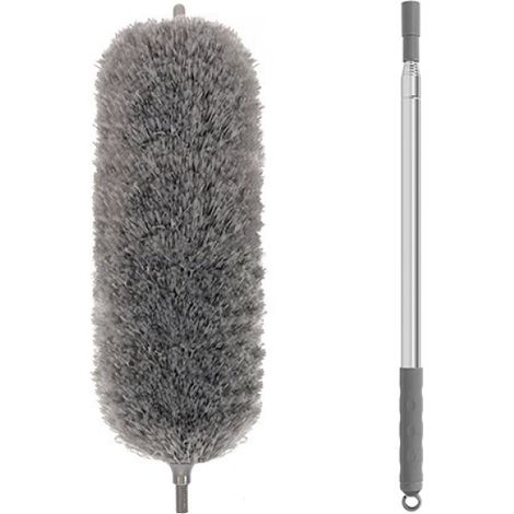Plumeau télescopique, balai à poussière en microfibre avec manche télescopique en acier inoxydable (1/5)