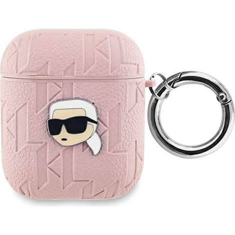Cover per AirPods Karl Lagerfeld KLA2PGKIPP 1/2 rosa con monogramma Karl Head (1/3)