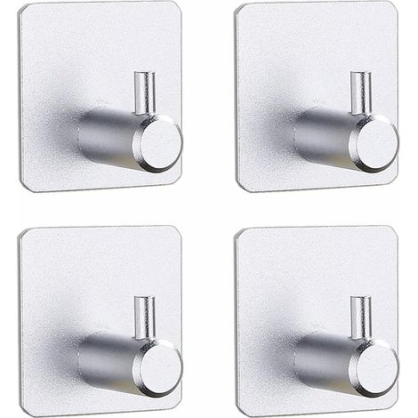 4er-Pack selbstklebende Handtuchhaken ohne Bohren – Küchenwandhaken – Silber
