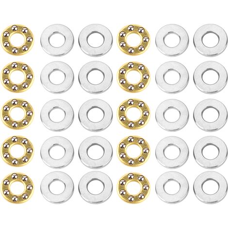 10pcs Thrust Ball Bearing Miniature High Precision Flat Steel Bearings Set (F3-8M 3x8x3.5mm) (1/5)