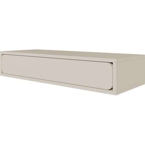 Selsey Tavolo consolle 90 x 35 x 17 cm, design minimalista con cassetto, cassetto sospeso per soggiorno o corridoio, robusto truciolato laminato, grigio beige, elegante set di mobili da corridoio (1/5)