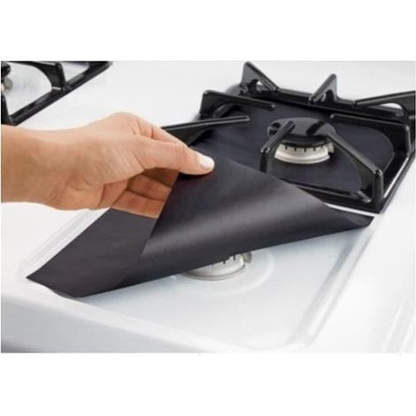 8pcs Plaque de cuisson à gaz universel Protection d'écran /Protection Cuisinière à gaz plaque de cuisson réutilisable noir (1/4)