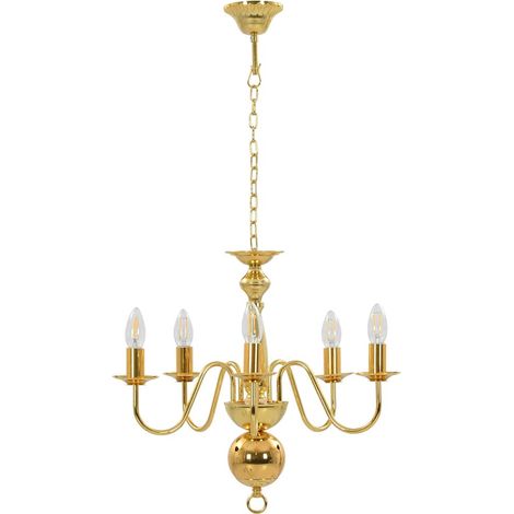 Lustre Doré 5 ampoules E14 (1/5)