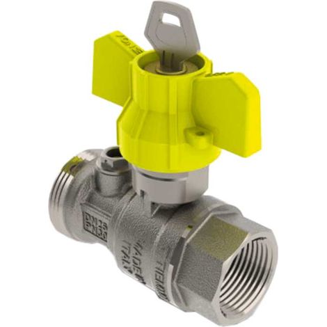 "VALVOLA DIRITTA POST- CONTATORE CON PRESA E SICUREZZA TIEMME 1"""" F x 1""""1/4 M"