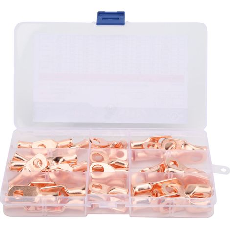 50 bagues de sertissage en cuivre pour connecteurs de câbles électriques 2/4/6/8 AWG (1/5)