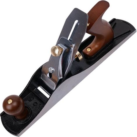 Cepillo de carpintero de tamaño mediano estilo europeo (250 x 65 mm), Cepillo de mano (con carcasa de hierro), Herramienta para trabajar madera (1/4)