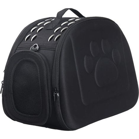 Transport du chat- Sac de Transport d'animaux pour Chien Chat Lapin Respirable Démontable Lavable (Noir) (1/5)