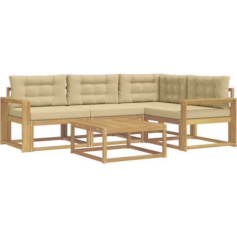 Outdoor Sofa Set 5 pcs White and Beige 79 x 79 x 37 cm vidaXL (1/5)