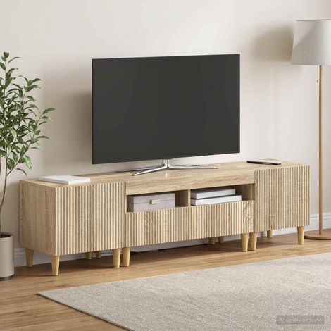 vidaXL 3 Piece LED TV Cabinet ARNHEM 3 pcs Sonoma Oak Engineered Wood (1/5)