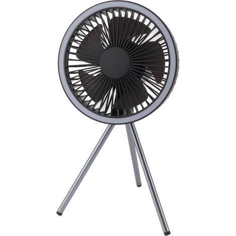 Ventilateur trépied de camping LED 10000mAh rechargeable, ventilateur portable d'extérieur pour barbecue, pêche et voyages en voiture (1/5)