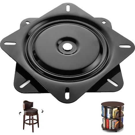 Mécanisme Pivotant Carré, Plateau Tournant Roulement à Billes, Table Tournante de Chaise Pivotante, Capacité de Charge 225kg, pour Chaises, Tables, Étagère à Livres (7 Pouces) (1/5)
