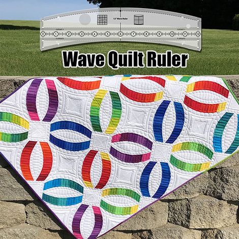 Wellen-Quiltlineal aus Acryl, Wellenkantenlineal, DIY-Hand-Patchwork-Quiltvorlagen, transparente Quiltlinealvorlagen zum Nähen (1/5)