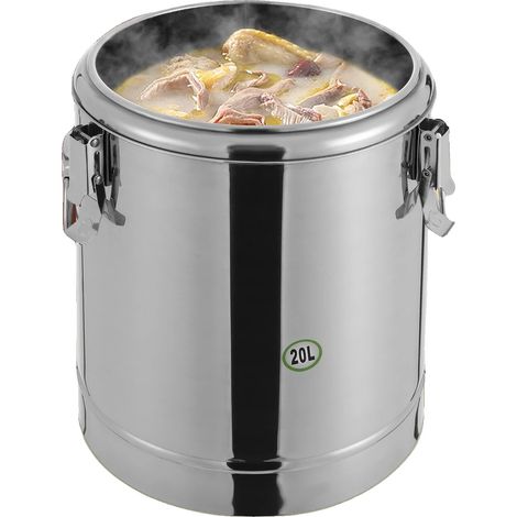Cubo isotérmico, acero inoxidable 304, retención de calor, color plata. (1/2)