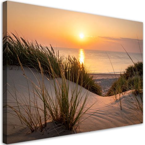 Tabelau sur Toile, Plage mer dunes paysage marin,30x20 (1/4)