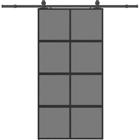 Maison Exclusive - Porta Scorrevole Ferramenta Nera 102,5x205 cm Vetro Temperato