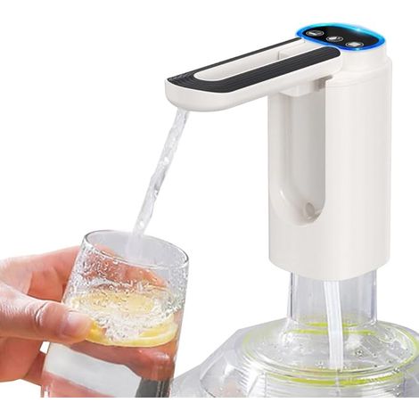 Pompe à bouteille d'eau, distributeur automatique de bouteilles d'eau pliable, 3 modes de charge USB, avec tuyau en silicone de 50 cm, convient pour carafe d'eau de 5 à 18 L (1/5)