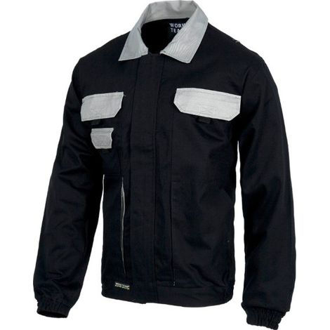 Cazadora Future combinada a contraste WORKTEAM WF1160 de alta resistencia 64 Marino+Gris