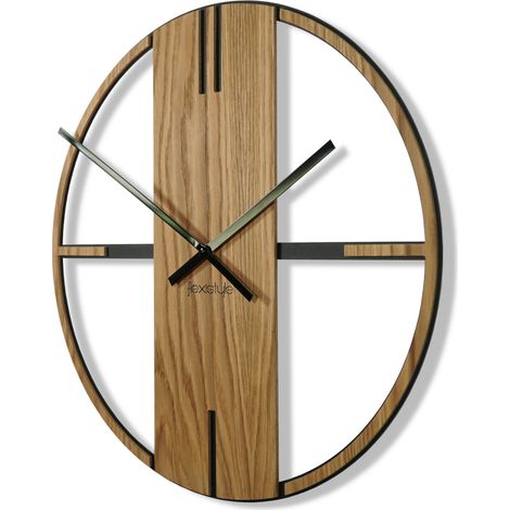 Orologio da parete in legno di quercia unico 50 cm (1/5)