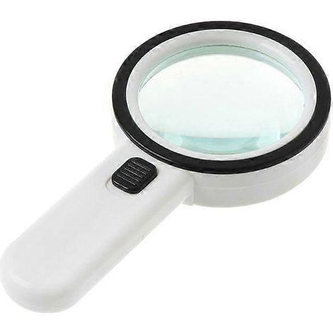 Loupe de lecture portable rétroéclairée 30x avec 12 LED, idéale pour les seniors et les enfants. Double lentille. (1/5)