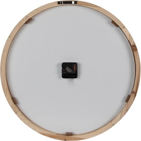 Horloge Murale Ronde en Bois Blanc et Marron 50 cm - Pendule Décorative Moderne - PANGIVO (1/2)