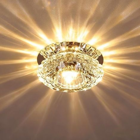 Lámpara de techo LED de cristal para pasillo - 3W Blanco cálido - Para pasillo y sala de estar (1/5)