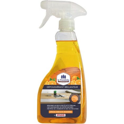 Nettoyant lustrant bois 500ml – Formule à l'huile d'orange – Élimine traces et rayures – Finition brillante et protection contre l'humidité – Spado