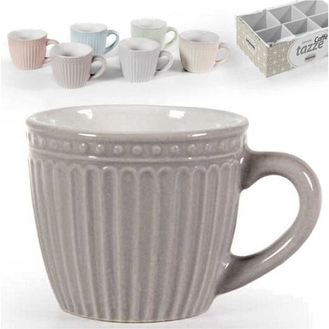 Vtizikl Set 6 Pz Tazze Tazzine Caffe' Senza Piattino 90ml 5,3cm Colori Assortiti 773938 - (1/4)