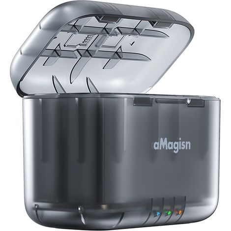 Chargeur de batterie portable aMagisn AD13-A à 2 emplacements, boîtier de charge avec emplacements pour cartes TF, compatible avec les batteries Insta360 X4 (1/5)