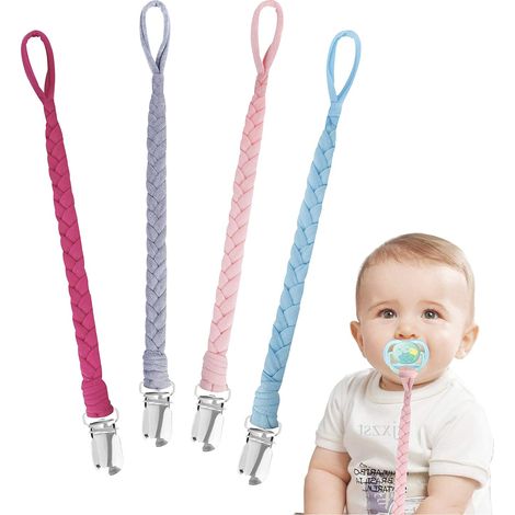 Chaîne factice Sangle factice en coton Chaînes factices pour bébés pour nouveau-nés Filles et garçons Bavoir Écharpe triangulaire Factice 4 pièces, (1/5)