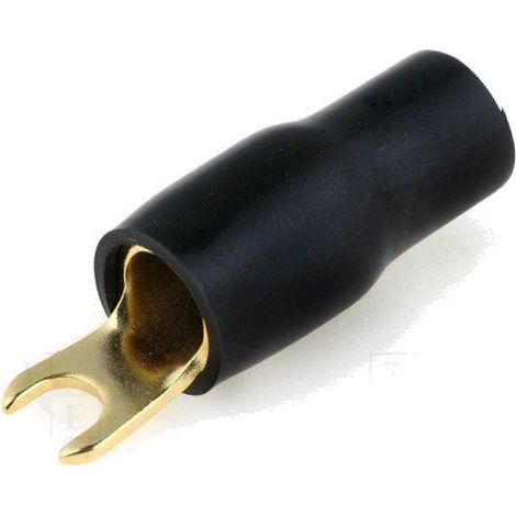 50x Connecteurs Fourche M4 20mm2 - Dore Isole noir